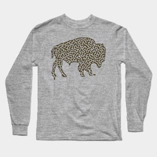 Bison Shaped Maze Long Sleeve T-Shirt